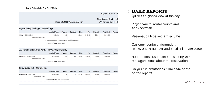 Daily Reports